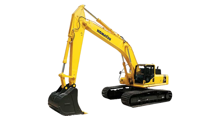 Excavadora Komatsu amarilla de la flota MPM