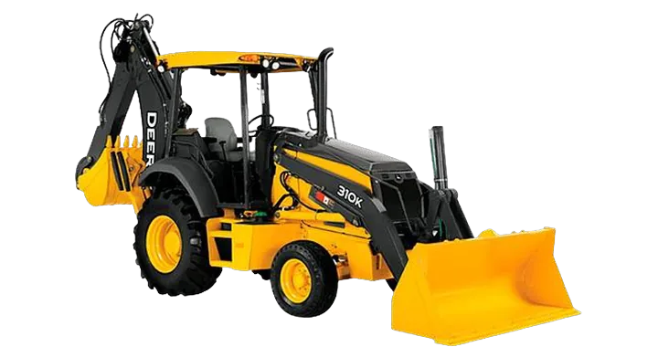 Retroexcavadora John Deere amarilla